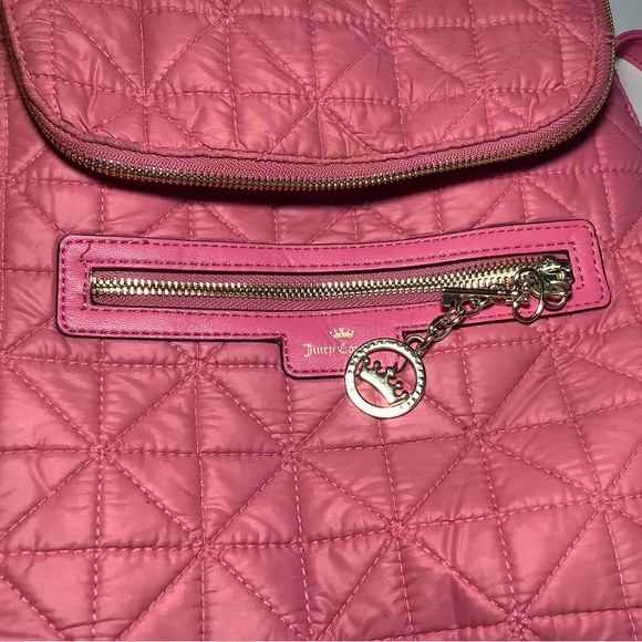 JUICY COUTURE Hot Pink with Gold Detail Purse Backpack - Picture 10 of 16